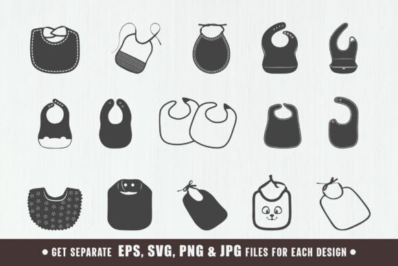 Download Baby Eat Bibs Svg, Baby Bibs Silhouette - Bibs Collection