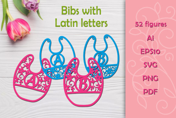 Download Bibs with Latin Letters. SVG - Bibs Collection