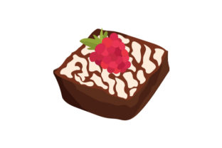 Download Brownie with Powdered Sugar and Raspberry - Powdered Collection