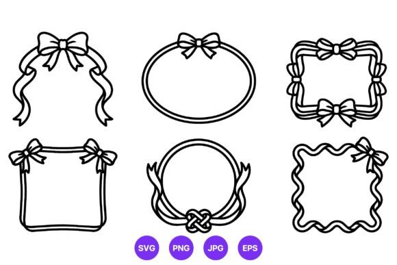 Download Ribbon Bow Decorative Frame Vector Set - Vector Collection