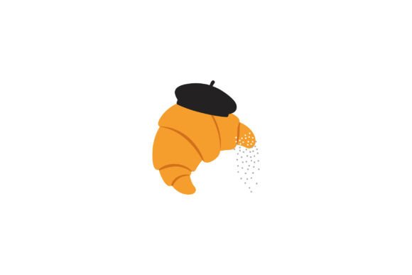 Download Croissant with Black Beret and Powdered - Premium Bundle