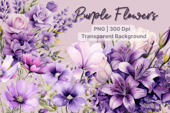 Download Purple Flowers Watercolor Flower Clipart - Premium Resources