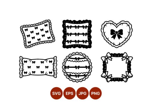 Download Decorative Pillows with Bows Vector - Vector Collection